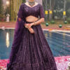 Vardan Royal Plum Bridal Lehenga with Sequin & Zari Embroidery Colloection
