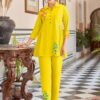 Wooglee Tulip Heavy Rayon Printed Handwork CO-ORD Set Wholesale (5)