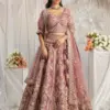 Lavender Tissue Sequin Work Wedding Lehenga by Vardan Ethnic
