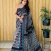 Vardan Premium Soft Linen Saree Cotton Print Saree Catalog