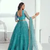 Narayani Fashion Chandrakala-7001 Rama Green Wholesale Lehenga Choli Collection