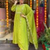 Navya Kurti 96 Chinon Wholesale Kurti Bottom With Dupatta Catalog