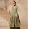 Olive Green Georgette with Intricate Embroidery Anarkali Suit Set