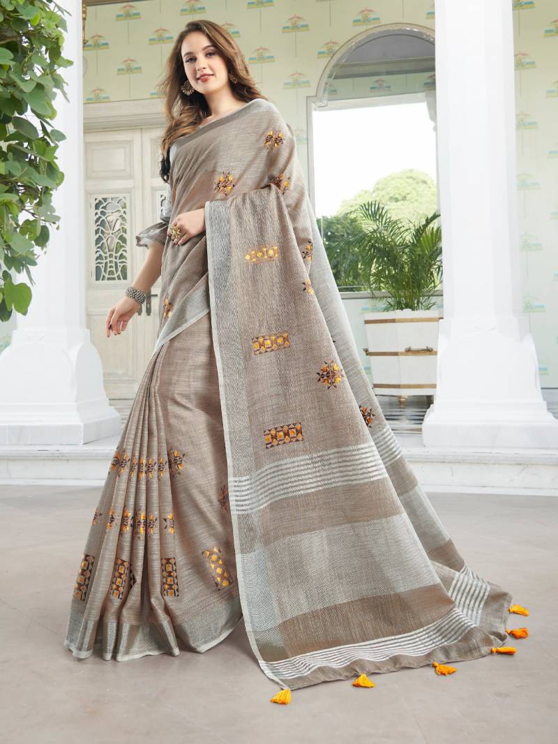 Ast Amyra Nx Festive Wear Linen Cotton Sarees Catalog