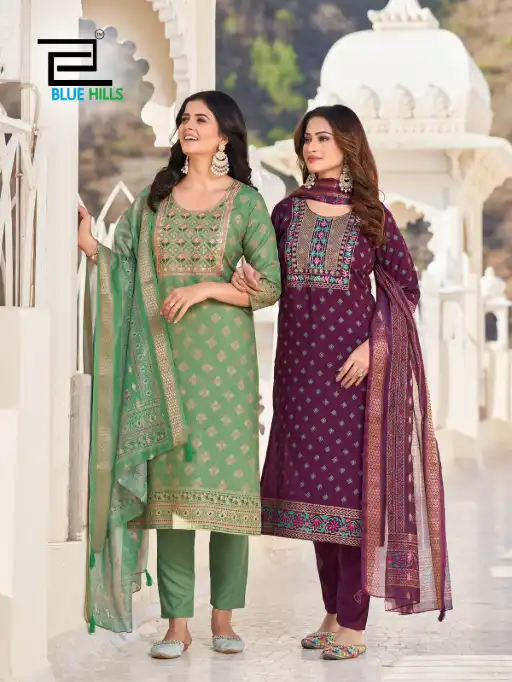 Blue Hills Dupatta World Wholesale Rayon Kurti With Bottom Dupatta