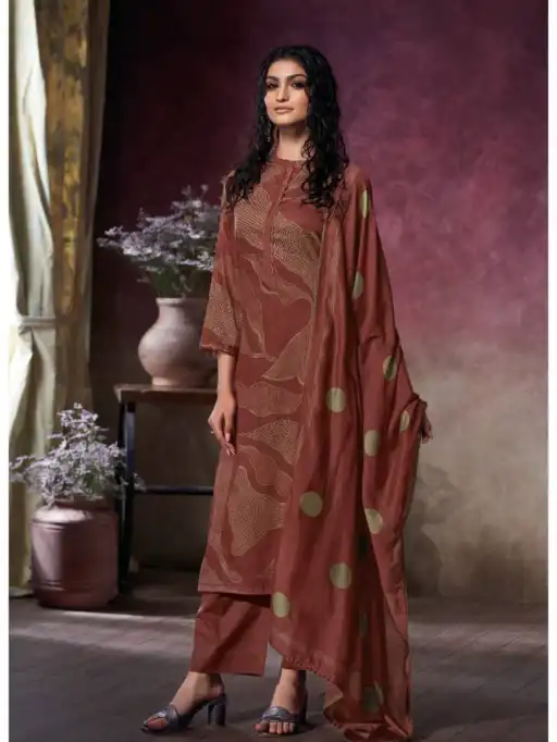 Ganga Preska Wholesale Premium Cotton Satin Salwar Suit Collection