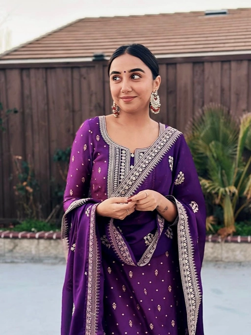 SSR-501New Designer Party Wear Top-Sharara Set
