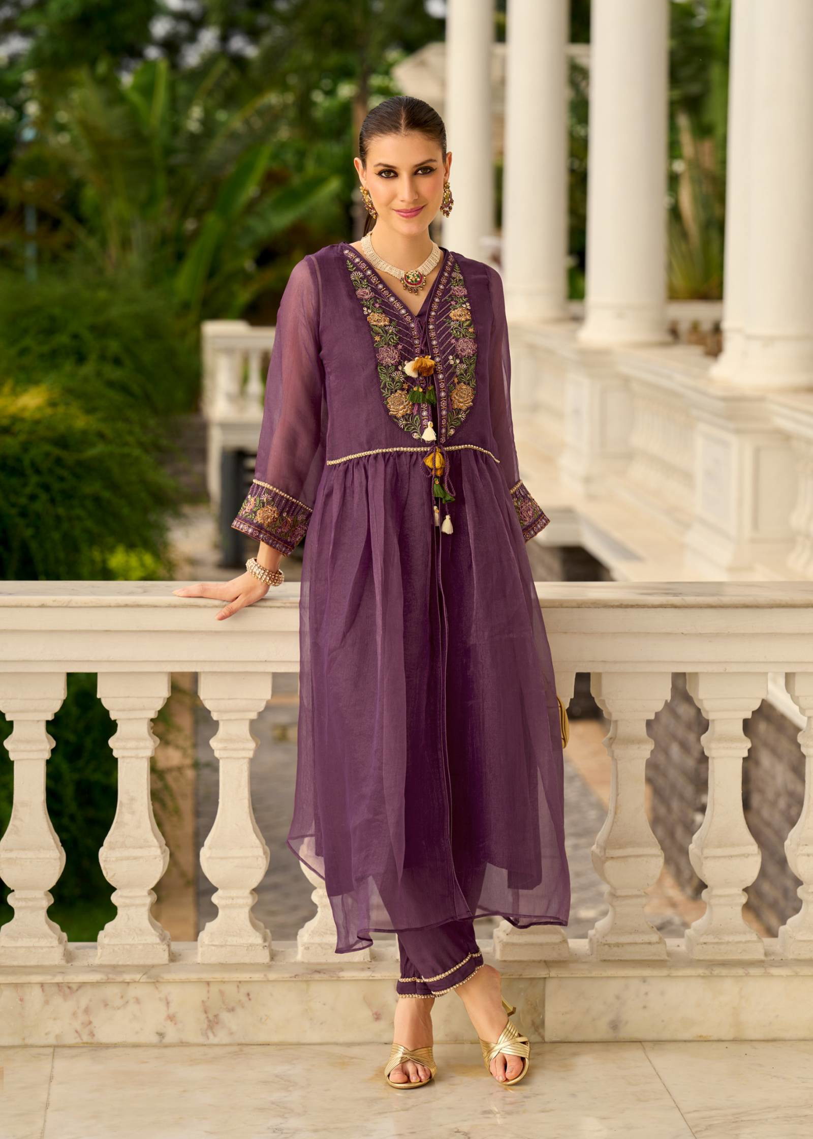 Prm Swara Organza With Embroidery Hand Worked Suit