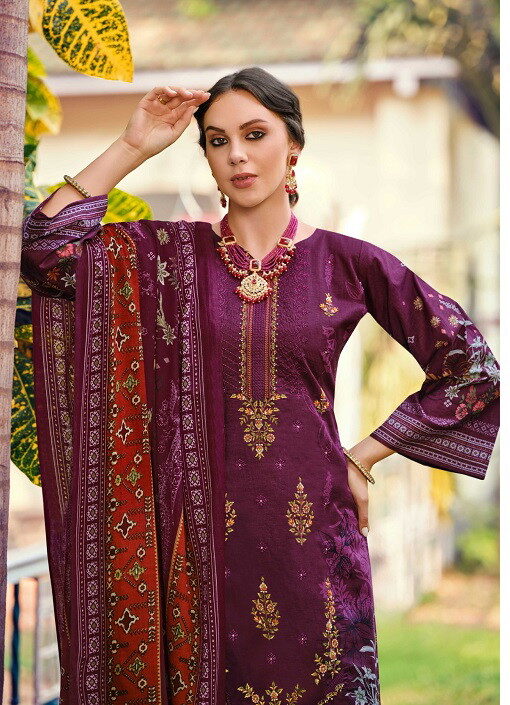 Belliza Chevron Vol 4 Cotton Printed Dress Material Catalog