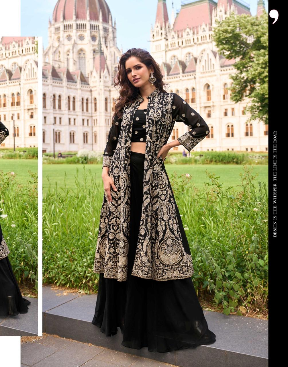 Sayuri Isha Designer Georgette Embroidered Indo Western