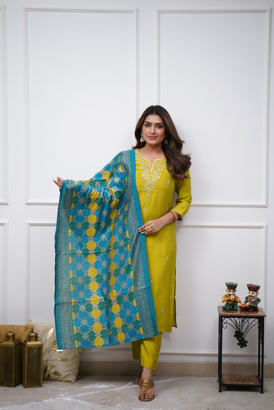 Navya Kurti 125 Embroidered Cotton Blend Kurti Set
