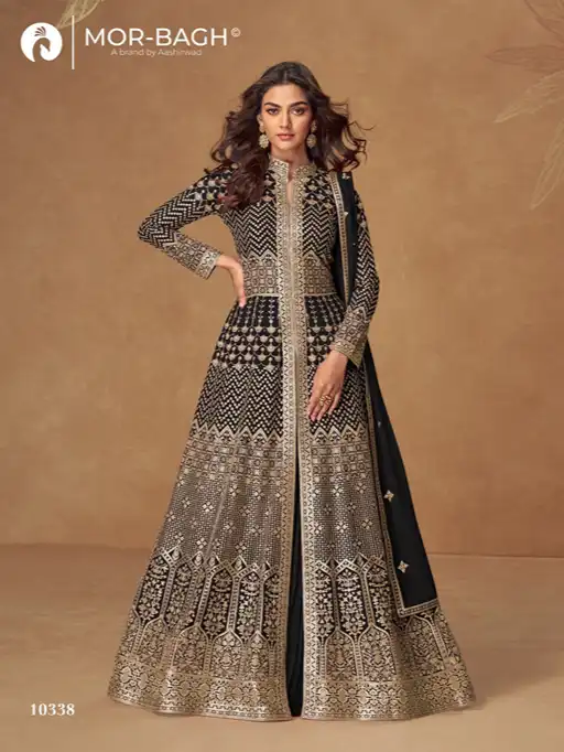 Ashirwad Almirah Wholesale Designer Georgette Gown With Dupatta
