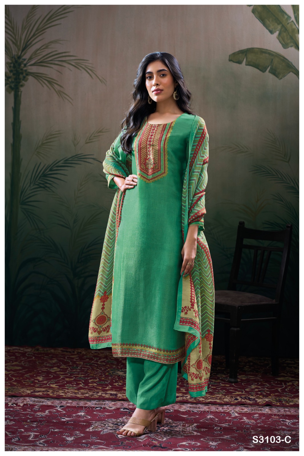 Ganga Kirthvi 3103 Wholesale Bemberg Silk Salwar Kameez Collection