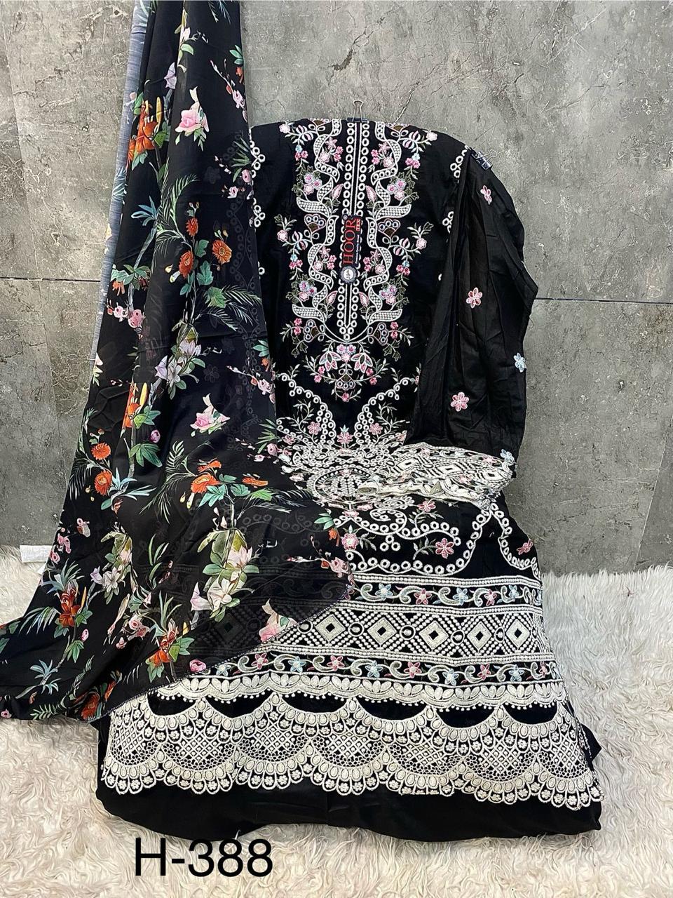 Hoor Tex H-388 Designs A to D Wholesale Heavy Cotton Pakistani Suit