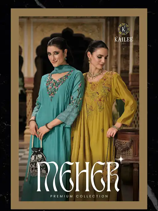 Kailee Meher Wholesale Readymade Premium Kantha Chanderi Salwar Suit