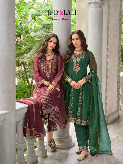 Lily and Lali Maahi Wholesale Premium Viscose Silk Kurti With Bottom Dupatta