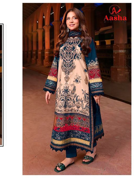 Aasha Designer 1180 Wholesale Pure Cotton Heavy Pakistani Salwar Kameez