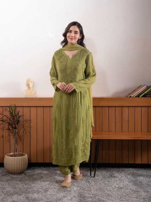 BE 394 Readymade Georgette Embroidery Salwar Suit