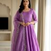 Elegant Readymade Embroidered Candi Cruss Silk Gown Collection