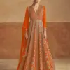 Gulkayra Nagma Gold Wholesale Chinon Work Designer Gown Collection