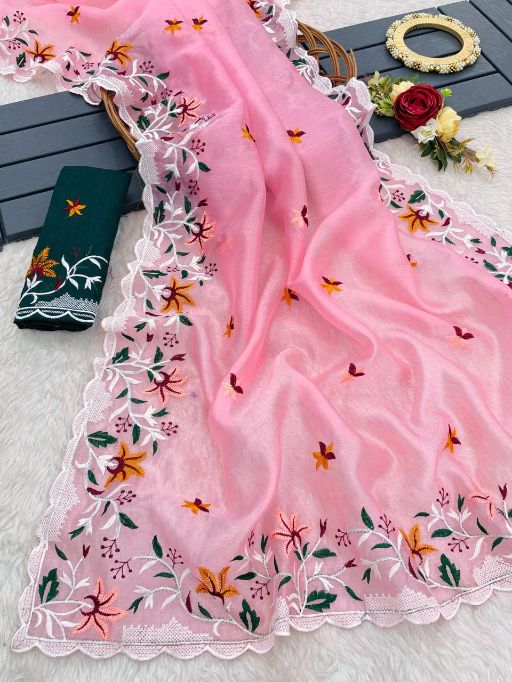 Md Organza 01 Wholesale Fancy Designer Organza Saree Collection