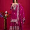 NSR 800 Readymade Chinnon Silk Embroidery Sharara Suit Collection