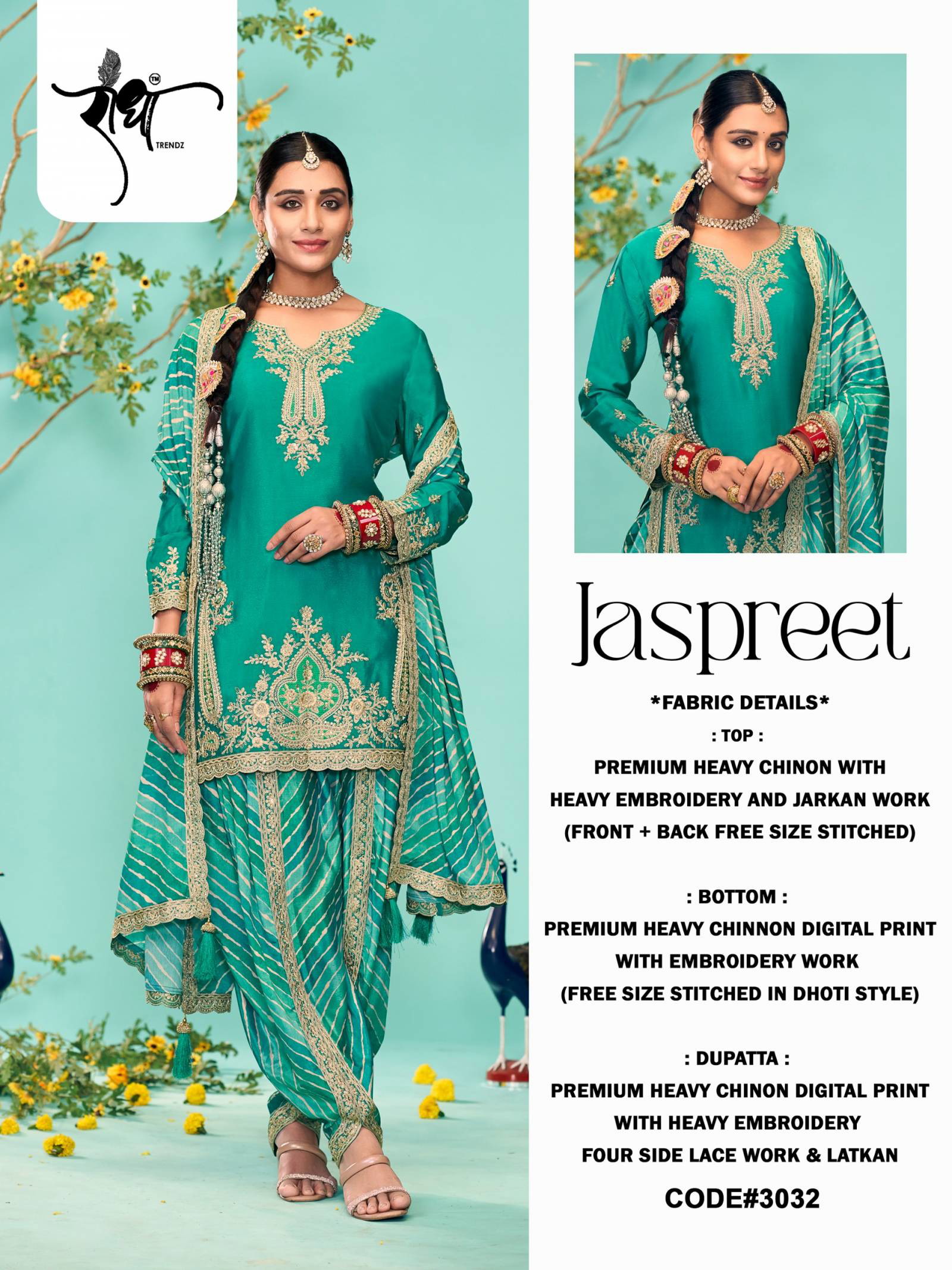 Radha Jaspreet Wholesale Chinon Embroidered Salwar Kameez Collection