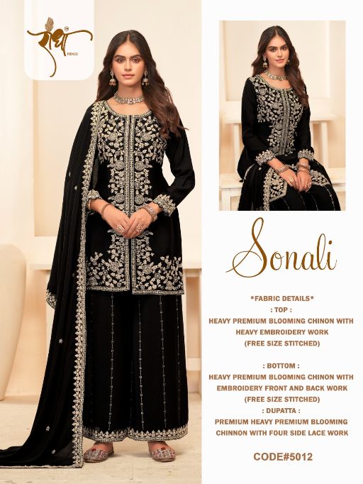 Radha Trendz Sonali Wholesale Festive Chinon Embroidery Sharara Suit