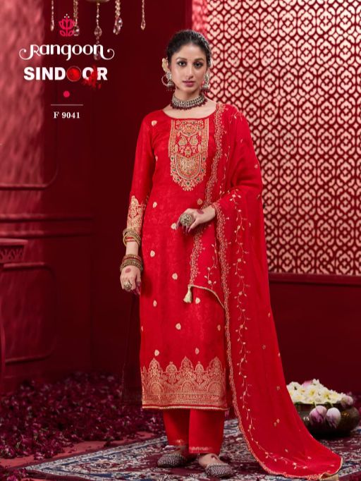 Rangoon Sindoor Wholesale Dola With Khatli Work Kurti Bottom Dupatta