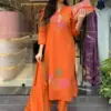 Satkashmira 01 Wholesale Rayon Slub Fancy Kurti With Bottom Dupatta Catalog