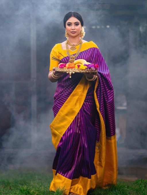 Soft Silk 5006 Wholesale Lichi Silk Jacquard Work Saree Collection