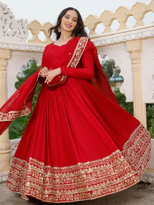 Tapi-287 Readymade Fox Georgette Embroidered Gown Collection