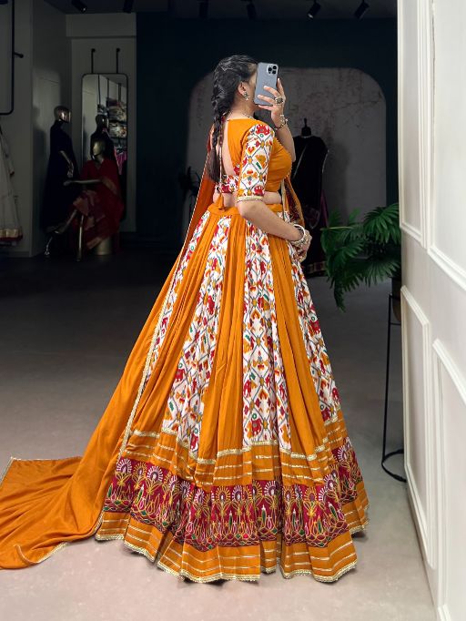 Taraa L 1685 Rayon With Printed Silk Navratri Lehenga Collection