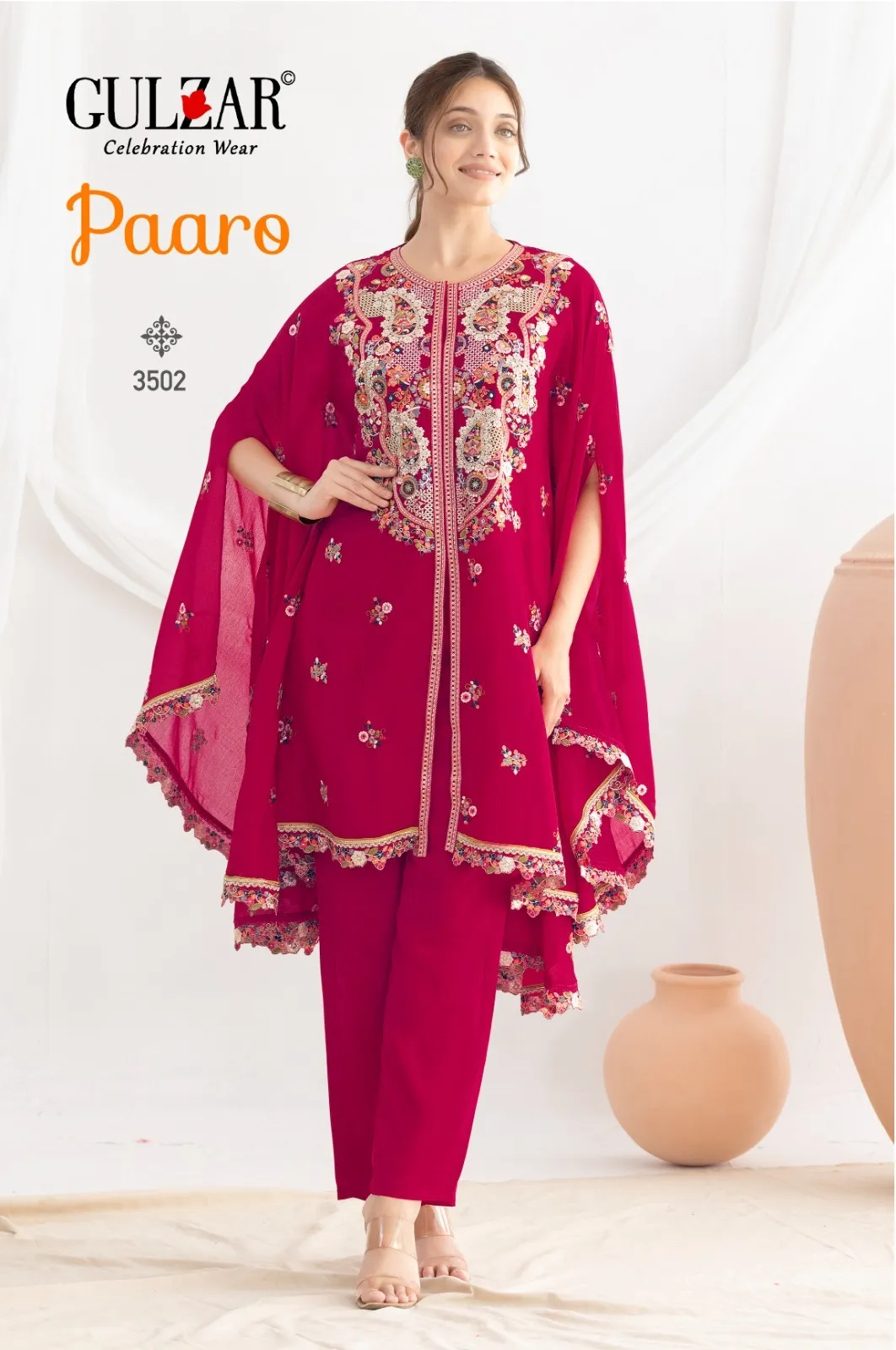 Gulzar Paaro Elegant Chinon Embroidery Designer Kaftan Catalog