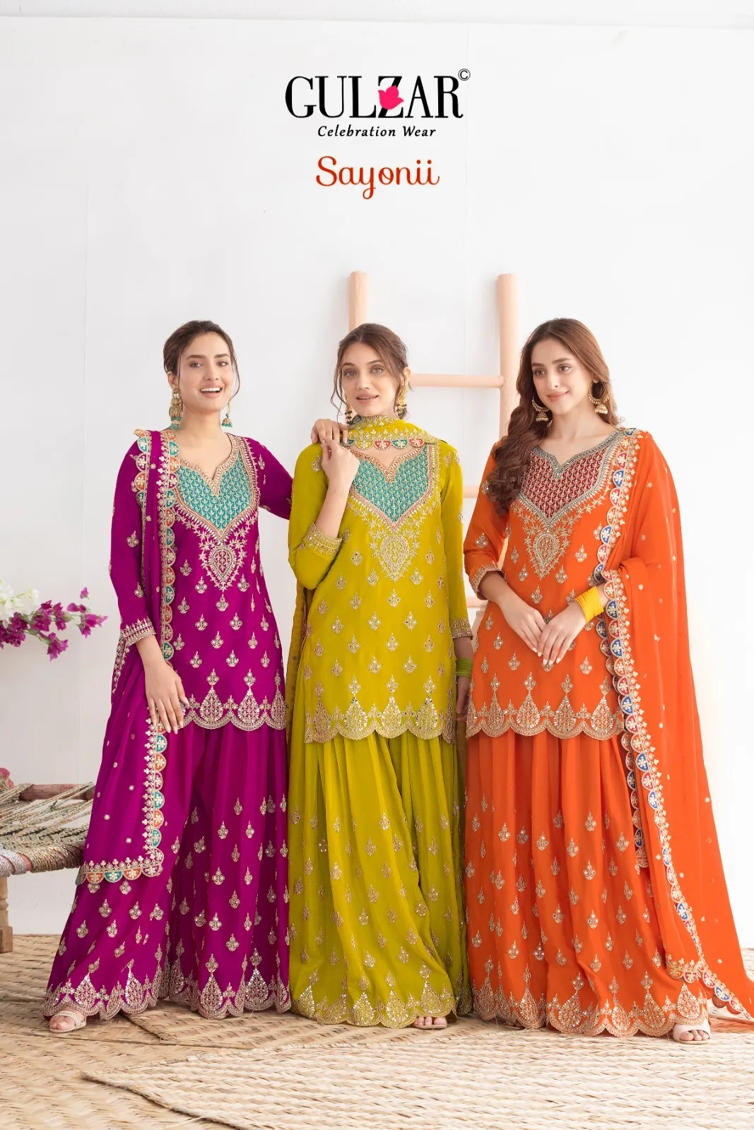 Gulzar Sayonii Premium Chinnon Designer Heavy Suits