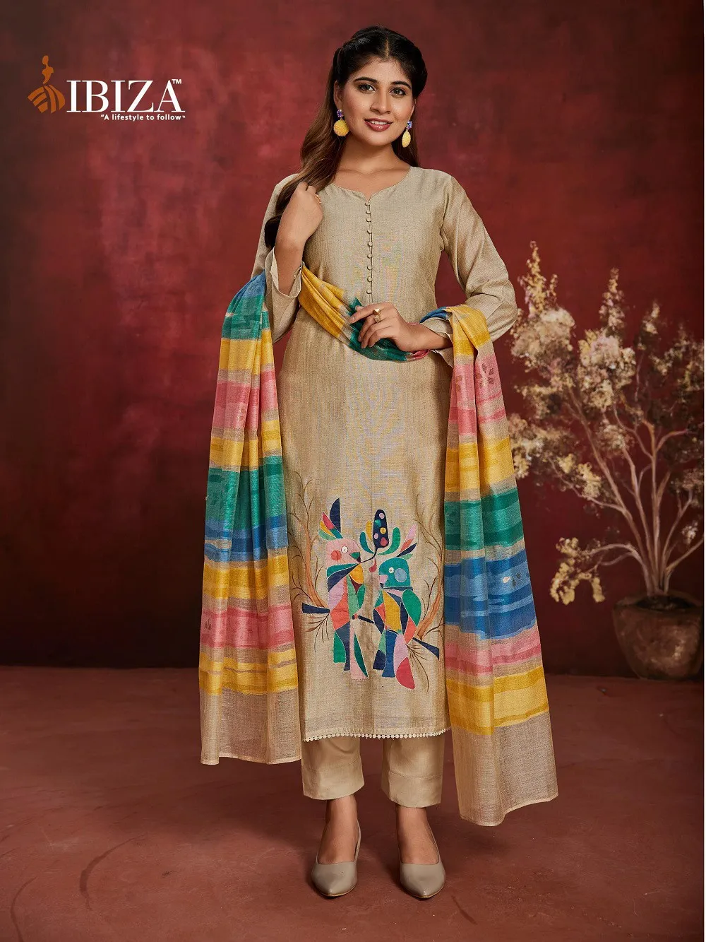 Ibiza Sundari Orgenic Silk Printed Salwar Suit