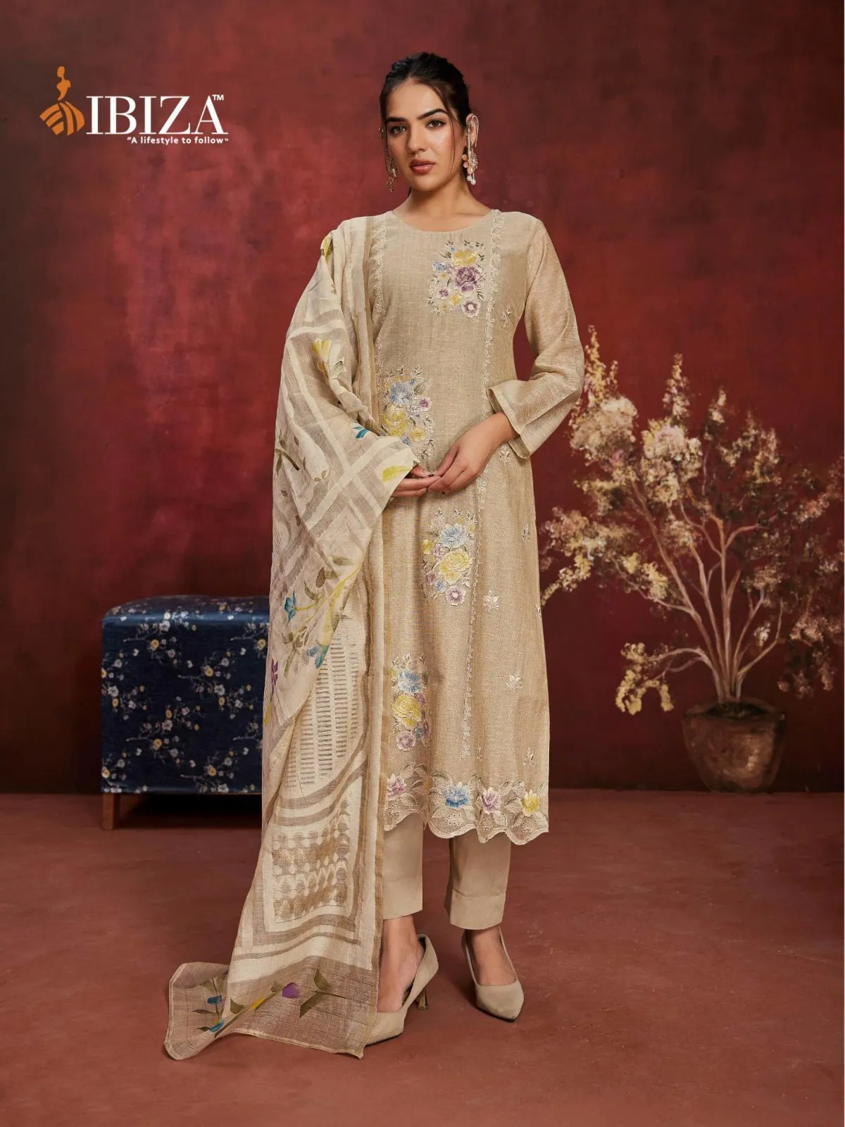 Ibiza Tanishq Silk Embroidery Work Salwar Suits