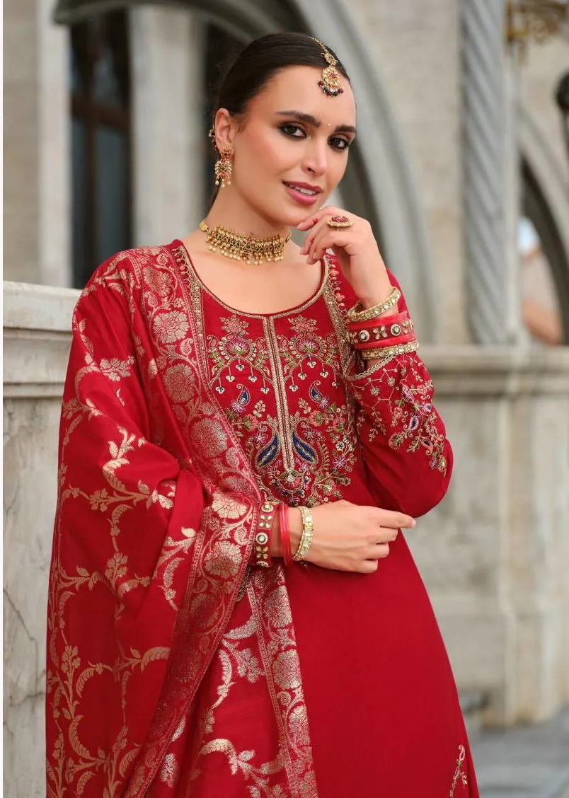 Lily And Lali Suhagini Silk Embroidery And Handwork Readymade