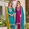 AANCHI JALPARI Straight Vichitra Silk Anarkali Kuri With Bottom Dupatta