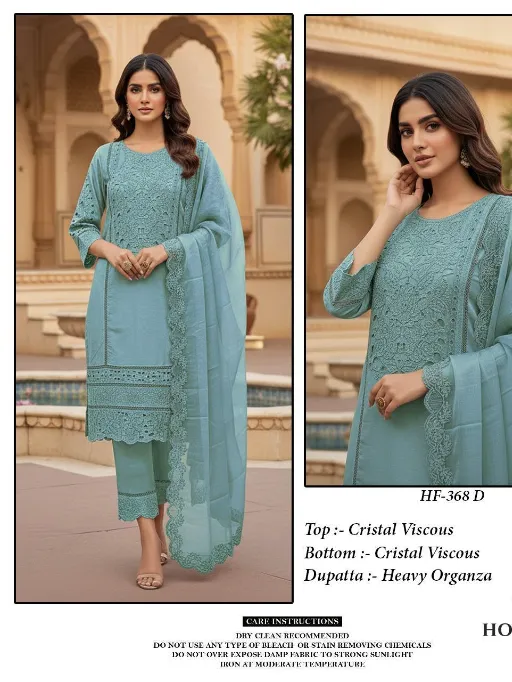 Hoor Tex HF-368 (A to D) Readymade Cristal Viscous Pakistani Suit Collection