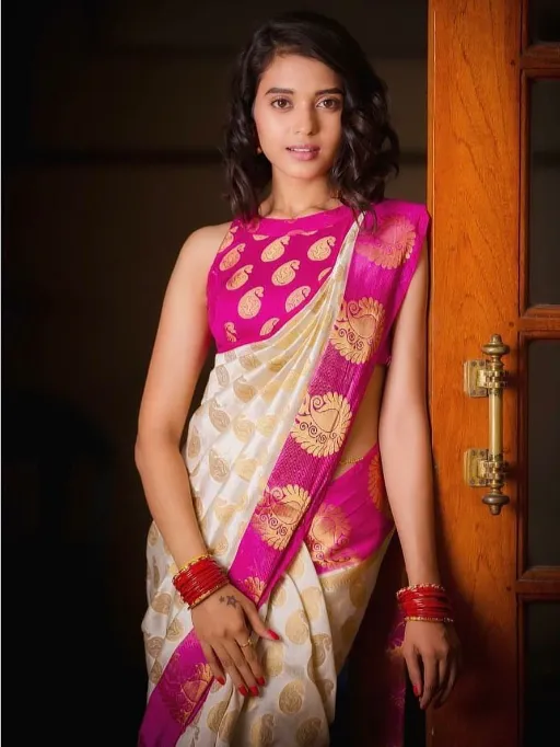 KP-R Creation KP-R 090 Soft Lichi Silk Jacquard Saree Cataog