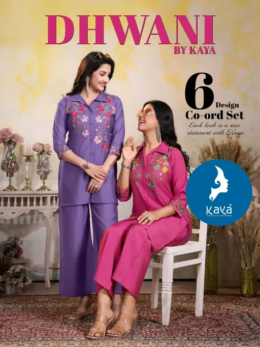 Kaya Kurti Dhwani Wholesale Co-ord Set in Roman Fabric Collection