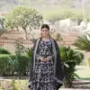 LW-9172 Readymade Viscose Jacquard Sequins Heavy Embroidered Gown Collection