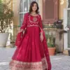 LW-9218 Readymade Faux Blooming Georgette Sequins Embroidered Gown Catalog