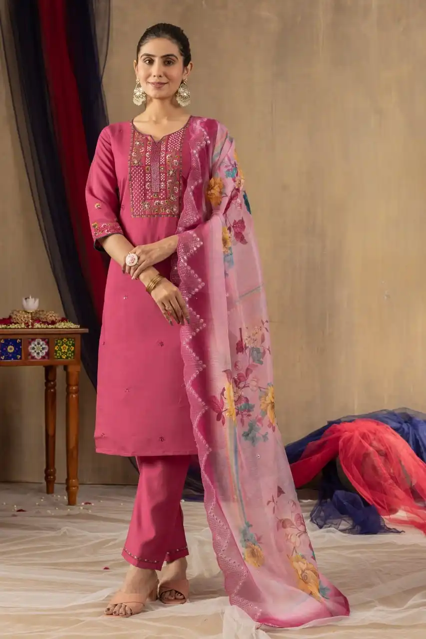 Lila 06 Roman Silk Kurti With Bottom Dupatta Wholesale Collection