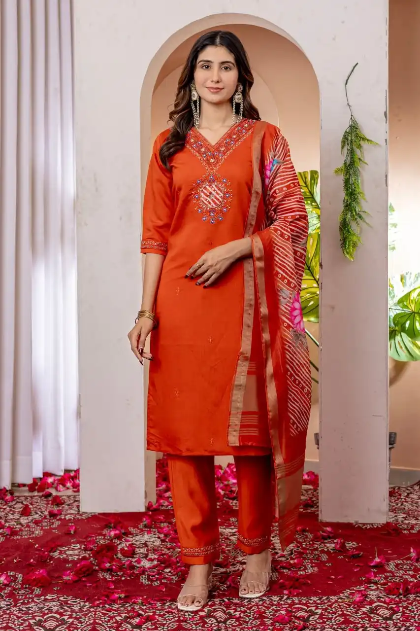 Lila 12 Wholesale Viscose Silk Kurti Bottom Dupatta Collection