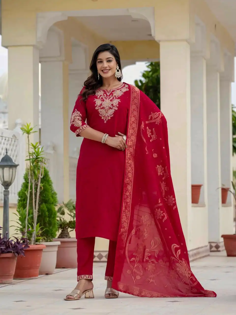 Lila Vol 21 Wholesale Roman Silk Embroidered Kurti With Bottom Dupatta