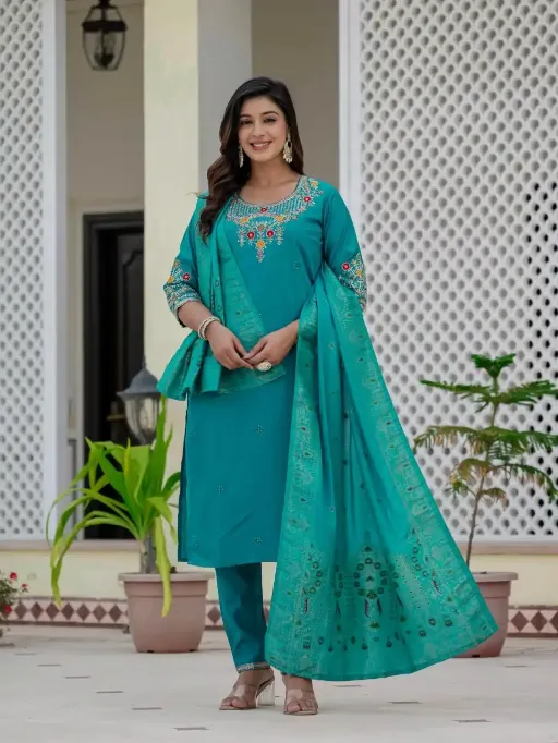 Lila Vol 25 Wholesale Roman Silk Kurti With Bottom Dupatta Collection