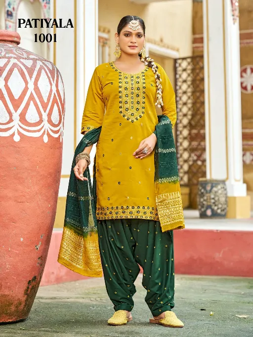 Mukesh Patiyala Readymade Wholesale Silk Embroidered Patiala Suit Catalog