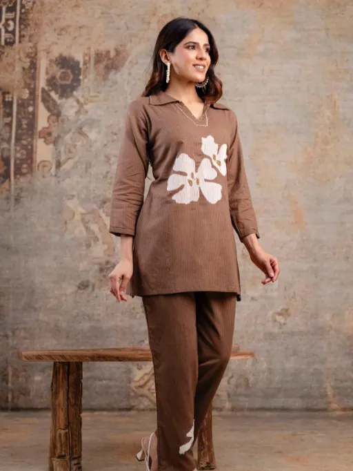 Naisha K 356 Wholesale Cotton Silli Hand Work Co Ord Set Collection - Image 3